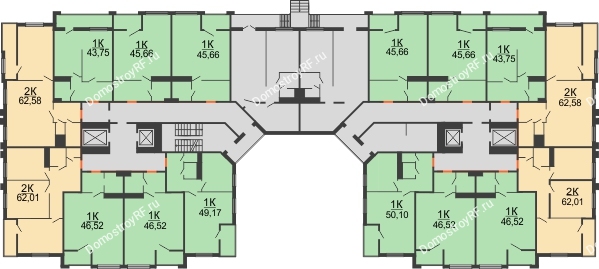 Планировка 1 этажа в доме Литер 1 в ЖК Олимп