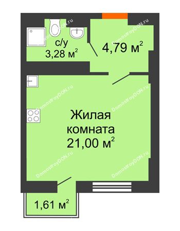 Студия 29,07 м² в ЖК Мечников, дом ул. Таврическая, 4