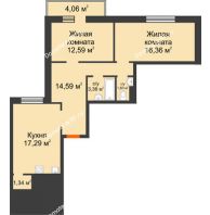 2 комнатная квартира 67,15 м² в OK Salut (Салют), дом ГП-6 - планировка