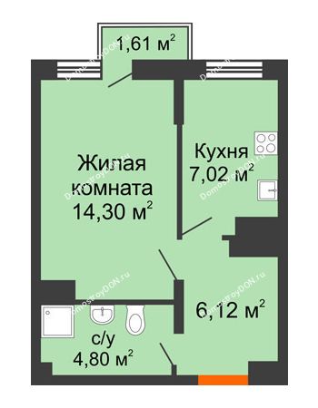1 комнатная квартира 32,24 м² в ЖК Мечников, дом ул. Таврическая, 4