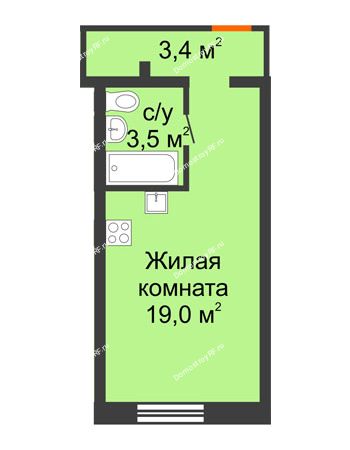 Студия 25,9 м² - ЖК Красный дом