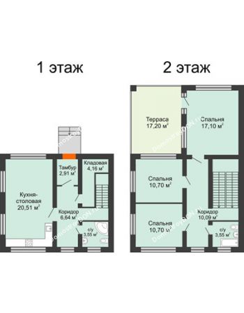 3 комнатная квартира 130 м² в КП Любовь, дом Проект 1