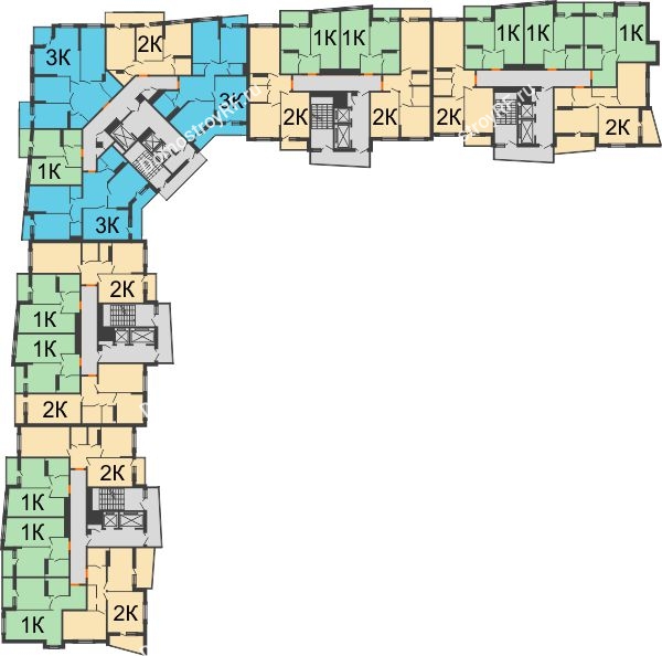 ЖК Сограт - планировка 5 этажа