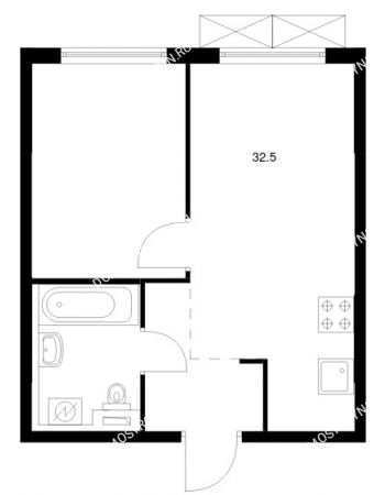 1 комнатная квартира 32,5 м² в ЖК Савин парк, дом корпус 8