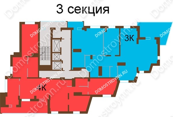 Планировка 22 этажа в доме № 7, корп. 6 в ЖК Подкова на Панина