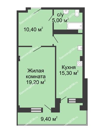 1 комнатная квартира 54,6 м² - ЖК Дом на Береговой