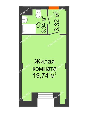 Студия 27 м² - Апартаменты Бирюза в Гордеевке