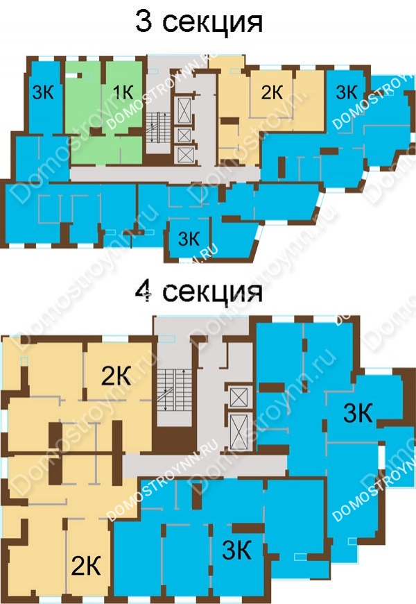 Планировка 14 этажа в доме № 7, корп. 6 в ЖК Подкова на Панина