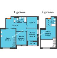 3 комнатная квартира 132,16 м² в ЖК Бунин, дом 1 этап, секции 11,12,13,14 - планировка