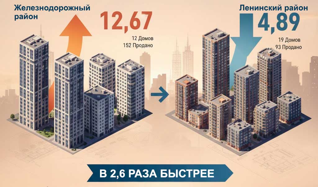 Районы Воронежа по скорости продаж