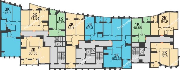 ЖК 230 футов - планировка 2 этажа