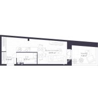 Студия 28,6 м² в ЖК Veren Village Стрельна, дом Корпус Западный - планировка