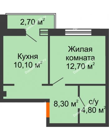 1 комнатная квартира 37,3 м² - ЖК Дом на Курчатова