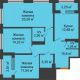 3 комнатная квартира 89,63 м², ЖК Гран-При - планировка