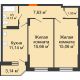 2 комнатная квартира 56,46 м² в ЖК Свобода, дом №2 - планировка