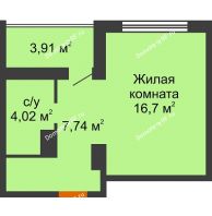 Студия 30,42 м² в Жилой Район Никольский, дом ГП-54 - планировка
