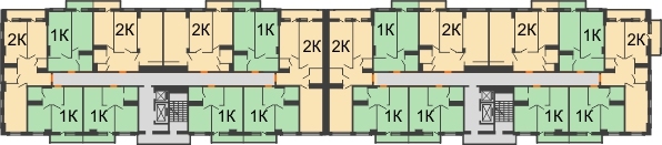 Планировка 9 этажа в доме Литер 3 в ЖК Грин парк