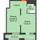1 комнатная квартира 42,8 м² в ЖК NOVELLA (НОВЕЛЛА), дом Литер 6 - планировка