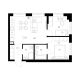 2 комнатная квартира 49,5 м² в ЖК Савин парк, дом корпус 9 - планировка