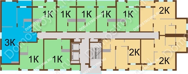 Планировка 4 этажа в доме № 8 в ЖК Академический
