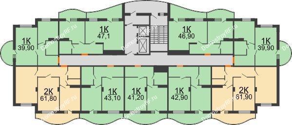 ЖК ОазисДом - планировка 3 этажа