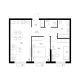 2 комнатная квартира 55 м² в ЖК Савин парк, дом корпус 9 - планировка