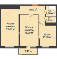 2 комнатная квартира 62,7 м² в ЖК Fresh (ЖК Фреш), дом Литер 2 - планировка