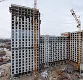 Ход строительства дома № 9, корпус 1 (ГП-1) в ЖК Остров-сад -