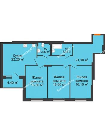 3 комнатная квартира 103,6 м² - КД Renessanse (Ренессанс)