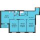3 комнатная квартира 103,6 м², КД Renessanse (Ренессанс) - планировка