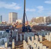 Ход строительства дома 5, секция 3.3, 3.4, 3.5 в ЖК Красное Яблоко -