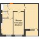 2 комнатная квартира 68,28 м² в ЖК Сокол Градъ, дом Литер 1 (8) - планировка