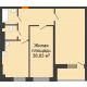 2 комнатная квартира 68,28 м² в ЖК Сокол Градъ, дом Литер 1 - планировка