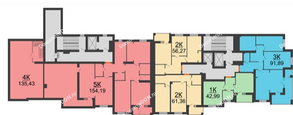Планировка 12 этажа в доме 1 этап в ЖК Измаильский экоквартал